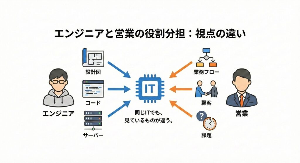 エンジニアと営業の役割分担