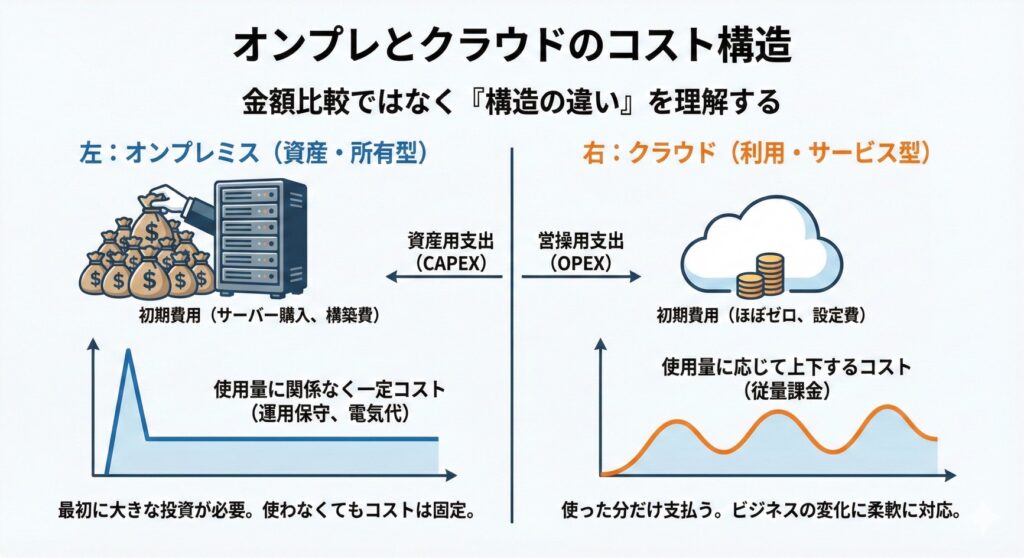 オンプレとクラウドのコスト構造