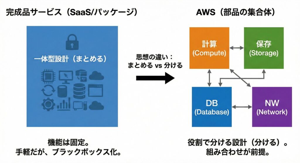 完成品とAWSの思想の違い